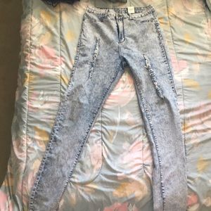 Light blue high waisted jeans